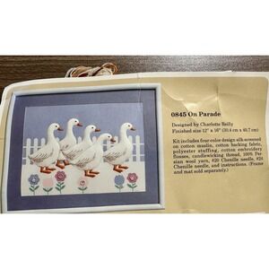 Vintage 1986 The Creative Circle Kit ACOC #0845 Embroidery Kit Ducks "On Parade"